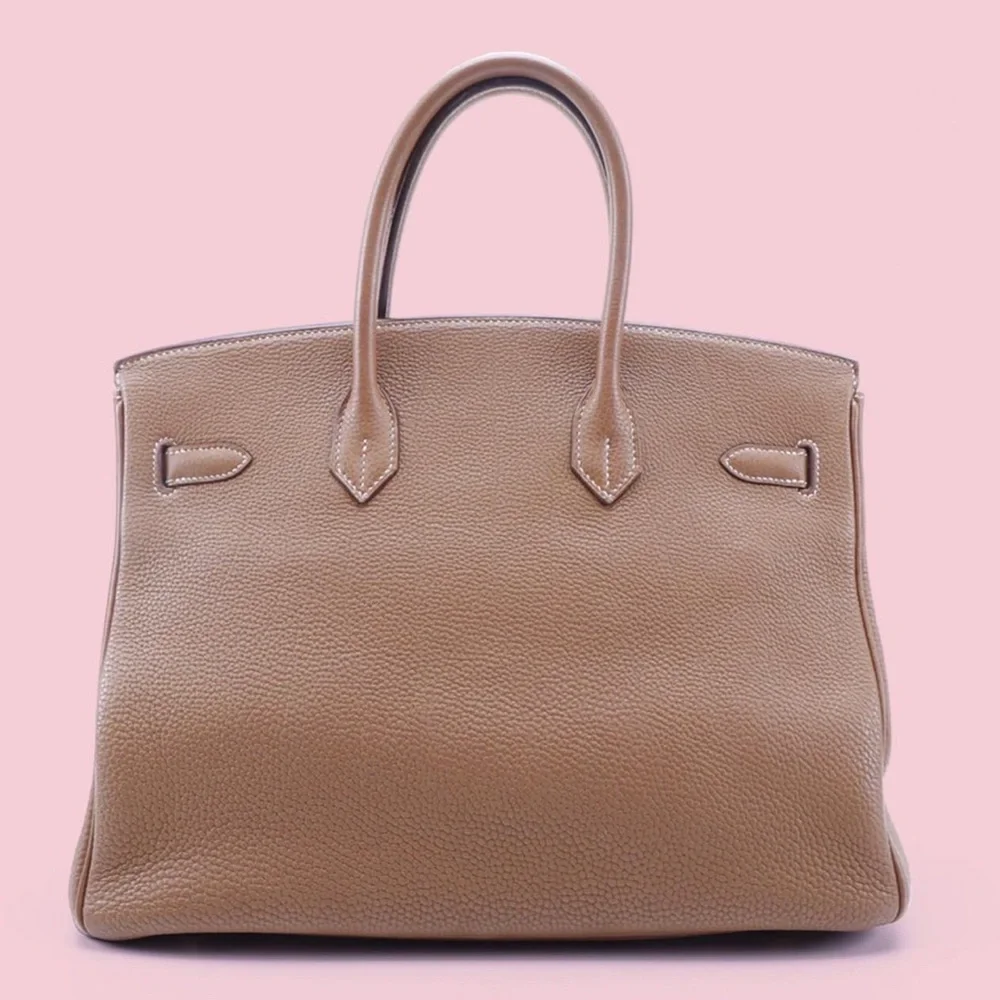 Hermes Birkin 35 Gold Togo Brown Leather Bag